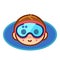 Boy goggles water safety vector graphics