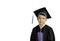 The boy graduated from kindergarten This study is the first to advance to the next level on a white background with clipping path