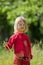 Boy with grass straw