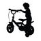 Boy happy drive bike illustration