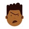 Boy head emoji with facial emotions, avatar character, man anger face with different male emotions concept. flat design.