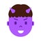 Boy head emoji personage icon with facial emotions, avatar character, man devil face with different male emotions