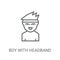 Boy with headband icon. Trendy Boy with headband logo concept on