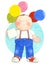 Boy holding balloons