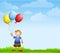 Boy Holding Balloons Background