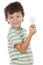 Boy holding bulb