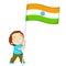 Boy Holding Indian Flag