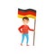 Boy holding national flag of Germany, design element for Independence Day, Flag Day vector Illustration on a white