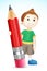 BOy holding Pencil