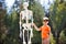 boy with human skeleton