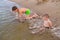 Boy jumping freedom in the beach 2021 play