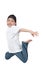 Boy jumping midair