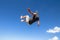 Boy Jumping Somersault Blue Sky Parkour