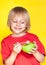 Boy kid child eating corn flakes cereal