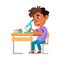 Boy Kid Scientist Research With Microscope Vector