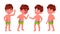 Boy Kindergarten Kid Poses Set Vector. Pretty Positive Baby. Undressed. Summer Vacation. Pool, Beach. For Postcard