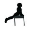 A boy kneeling down, silhouette vector