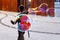 Boy launches colored soap bubbles youth bright childhood