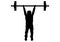 Boy lifts weight silhouette, vector