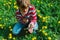 Boy looking at butterfy, kids learning nature