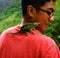 Boy with Maui Green Horned Lizard