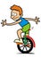 Boy and monocycle