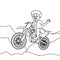 Boy in a motorcycle coloring page