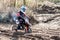 Boy during motorcycle cross-country competition