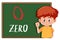 Boy with number hand gesture on the board