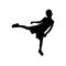 A boy opening his legs, silhouette vector