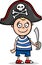 Boy in pirate costume cartoon