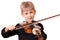 Boy play violin portrait