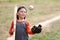Boy playing baseball concept sport health