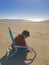 Boy playing on the beach Southern California San Diego
