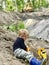 Boy playing with construction toys