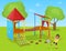 Boy Playing Football on Playground, School Vector