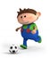 Boy playing soccer