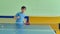 Boy playing table tennis slow motion video sport tops spin