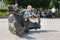 Boy plays near Clown statue in Tsvetnoy Boulevard 12.08.2017