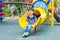 Boy plying in playground