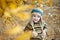 Boy in pomegranate grove