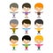 Boy portrait fun happy young expression cute teenager cartoon character and happyness little kid flat human cheerful joy