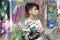 Boy portrait with grafiti behind