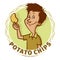 Boy with potato chips