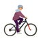 Boy rides a bicycle flat style vector illustration