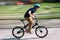 Boy riding a bike in a park