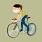 Boy riding road bike