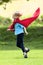 Boy Running Around in Red Towel