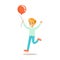 Boy Running With Balloon, Traditional Male Kid Role Expected Classic Behavior Illustration