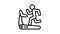 Boy running at treadmill icon animation